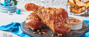 Pierna glaseada con mermelada de tocino