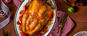 Pavo navideño con gravy chabacano - habanero
